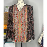 Mason & Belle X-SMALL Black Axelle Tie Front Top - Stitch Fix Boho Bead Detail Photo 12