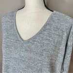 Magaschoni V-Neck Long Sleeve Tee T-Shirt Top Grey Medium Basic Stretchy Solid Photo 2