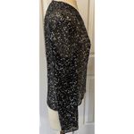 Adrianna Papell Papell Boutique Evening Jacket Sz MED Black 100% Silk Full Sequins & Beads Sheer Photo 5