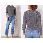 Faherty Organic Cotton Cable Knit Crewneck Sweater – Gray(Phantom) – Size Small Photo 1