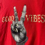 Cali Baby MEDIUM Red GOOD VIBES Crop Top Tee Shirt T Photo 3