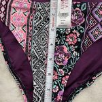 Hula Honey  Women's Bikini Bottom Purple Black Floral Size Small Full Coverage Photo 4