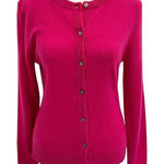 John Lewis 100% Cashmere Cardigan Sweater Soft Classic Bright Pink size 8 Photo 0