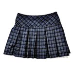 School Girl Preppy Lace Academia Goth Coquette Plaid Mini Skirt XS Black Photo 1