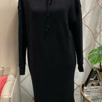 NWOT ANTHROPOLOGIE VELVET BY GRAHAM AND SPENCER BLACK SWEATSHIRT HOODIE DRESS Size XS Photo 0