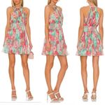 Rococo Sand Pleated Floral Mini Dress Womens Size Small NEW Green Photo 12