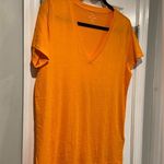 J.Crew NWOT Size L Orange Slub Cotton Tee Shirt V Neck Short Sleeve Lightweight Photo 5
