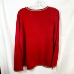 White Stag XL Christmas Sweater Santa Embroidered Merry Red Gold Ugly 1107 Photo 4