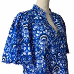 Sugar Lips Lulu Dixie Dress Mini Shift Blue Floral Cotton Women’s Size Medium Photo 7