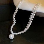 Elegant White Pearl Pendant Choker Necklace for Women Photo 0