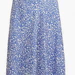 J.Crew  Floral periwinkle Blue floral midi Skirt. Elastic back. Size Medium. NWT. Photo 0