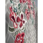 Limelight Embroidered Beige Short Silk Kurti Tunic Dress L Floral Tropical Light Photo 3