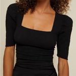 Nation Ltd  Zandra Smocked Party Tee In Black Sz S Photo 0