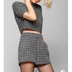 Lucca Couture  Black White Tweed Crop Top Neutral Formal Casual Medium Photo 3