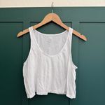 Lunya Organic Pima Cotton Cropped Tank Sleep Shirt in White Size XS Photo 3