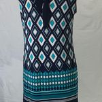 Enfocus Studio En Focus Geometric Design Navy Blue Shift Dress Size 12 Petite Photo 0