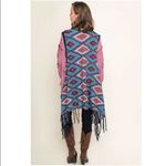 Umgee Multicolor Diamond Knit Open Long Body Vest Photo 2