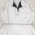 VINTAGE 80s Fit & Flare Sleeveless Shirt Dress Midi Ivory Brown Plus Size 14 16 White Photo 10