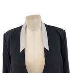 Helmut Lang Black Blazer Viscose Wool Contrast Lapel Collar Size 8 Photo 2
