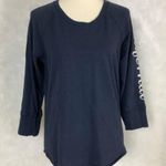 James Perse Standard Top 2 US M California Surfer Graphic Blue 3/4 Sleeve Tee Photo 0