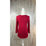 Soma  Women's Size XS Long Sleeve‎ Red Tunic Pocket Front Top V-Neck Blouse Photo 3