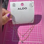 ALDO 2 pc bundle anklets Gold tone chain diamond paved cross pendants adjustable Photo 1