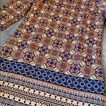 London Times  Orange/Blue Abstract Dress SIZE 16 Photo 2