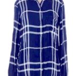 Liz Claiborne NEW Woman’s blue and white 100% cotton flannel nightshirt sleepwear never wore Photo 1
