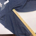 Loft  Preppy Blue White Striped Puff Balloon Sleeve Designer Business Dress XS Photo 7