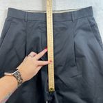 Max Mara  Studio Sz 12 Cotton Cropped Trousers Pants Black Pleated Front Italy Photo 14