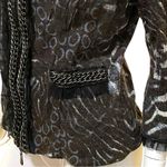 Alberto Makali Alberto Malaki Zipper Down Long Sleeve Sweater with Abstract Animal Print XL Photo 7