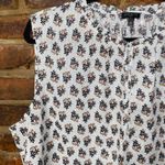 Talbots White Silver Metallic Floral Sleeveless Blouse Women's Size 2X Photo 1