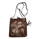 Estalon Brown Crossbody Leather Bag Outside Zip Pockets Gold Hardware Adjustable Photo 1