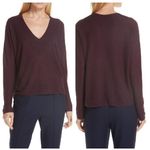 Eileen Fisher Maroon Knit Sweater Silky Tencel V-Neck Boxy Lightweight Photo 1