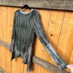 Knox Rose Knox‎ Rose Womens Shark Bite Top Size Small Long Sleeve Green Tie dyed Grunge Photo 8