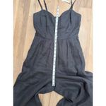 Madewell 100% Linen Black Button Front Wide Leg Jumpsuit Women's 2 Photo 7