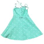 ZARA  Mint Green Polka Dot Mini Dress XS Spaghetti Straps Backless Pockets Photo 3