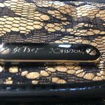 Betsey Johnson Royal Lace Clutch Black Gold Lace Snap Close Chain Handle Dresssy Photo 1