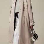 J.Crew Relaxed Trench Coat Satin Crepe Mid Length Silver Gray Insulated US 2 NWT Photo 0