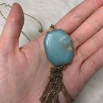 Francesca's  Blue Stone Tassel Necklace Photo 5