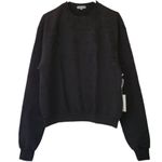 Good American  Black Oversized Leo Zodiac Boyfriend
Sweatshirt(Size O/XS) Photo 0