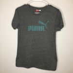Puma Gray Teal Graphic Short Sleeve Shirt Medium Photo 4