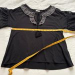 Axes Femme Black and grey lace sleeves blouse with ruffle sleeves tassel detail Size M Photo 6