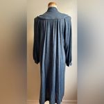 Vintage Anjac Marc Needleman Blue Wool Shirt Dress Hostess Balloon Sleeve Belt 6 Photo 2