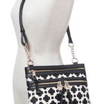 Spartina 449  Linen and Leather May River Onyx Crossbody Bag Black Cream Photo 0