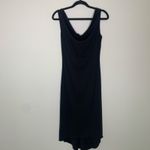 French Curve Black Draped Neck Back V Neck Sz Large Size M Photo 5
