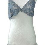 Vintage Mary Green Silk Sheer Mesh & Lace Fairy Slip Dress Nightie Small Grey Gray Photo 0