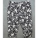 Ralph Lauren Lauren‎  Floral Print Capri Pants Womens 18W Black White Stretch Photo 3