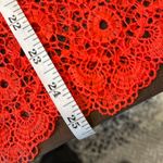 Adiva Womens Floral Crochet Open‎ Knit 3/4 Bell Sleeve Top Red Orange Size Large Photo 11