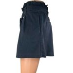 ZARA Women's Navy Blue High Waisted Belted Tie Waist Paperbag Mini Shorts Size L Photo 1